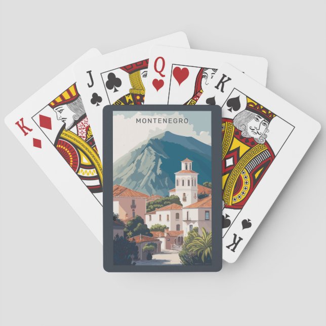 Custom Text Montenegro Poker Cards (Back)