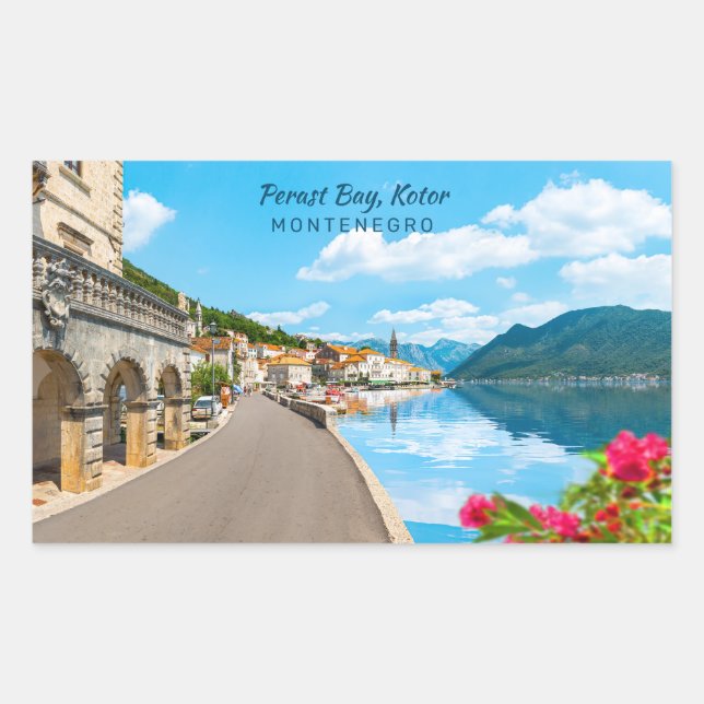 Custom Text Montenegro Rectangular Sticker (Front)