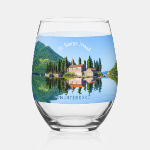 Custom Text Montenegro Stemless Wine Glass