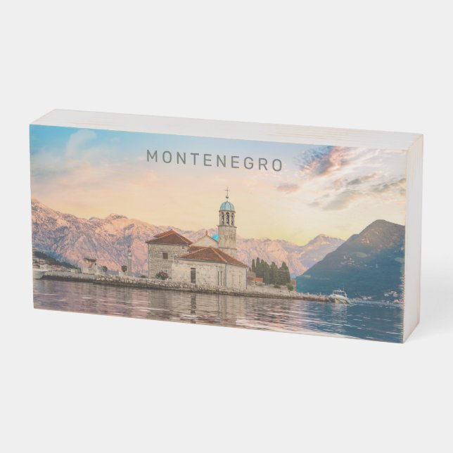 Custom Text Montenegro Wooden Box Sign (Angled Horizontal)