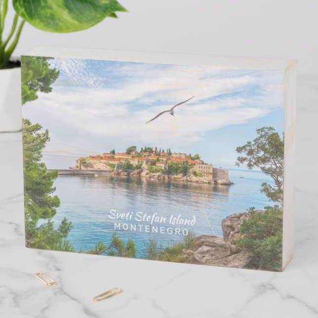 Custom Text Montenegro Wooden Box Sign (In Situ Horizontal)