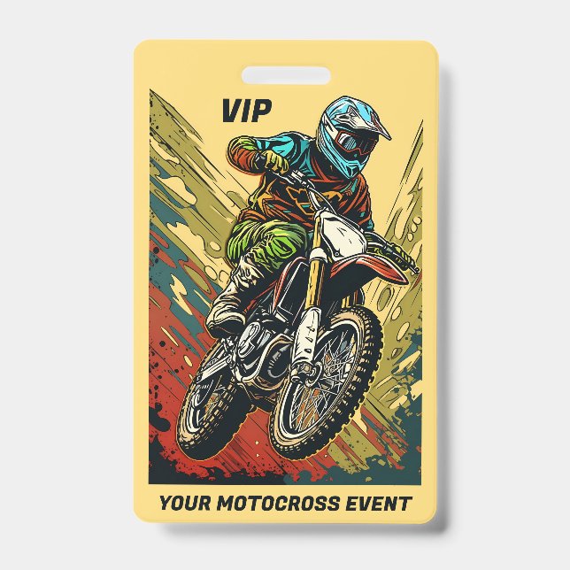 Custom Text Motocross Badge (Front)