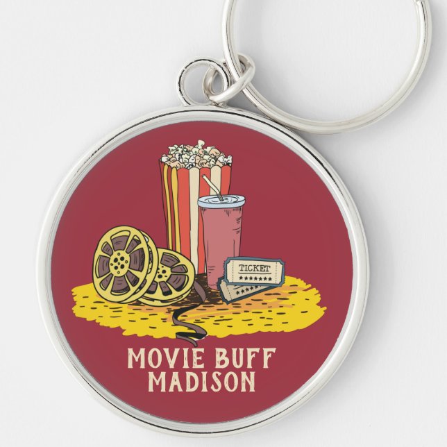 Custom text Movie Buff Keychain (Front)