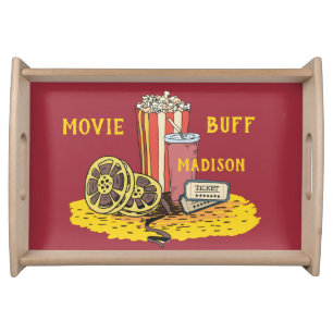Custom text Movie Buff Serving Tray