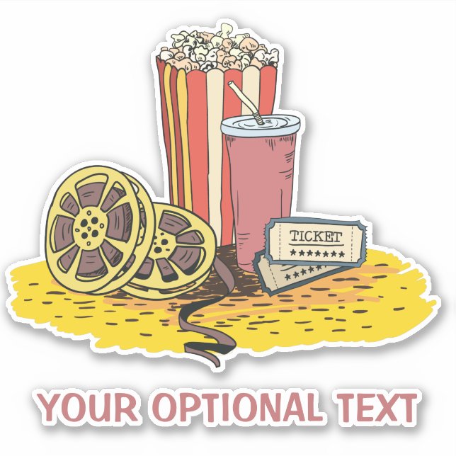 Custom text Movie Buff Sticker (Front)