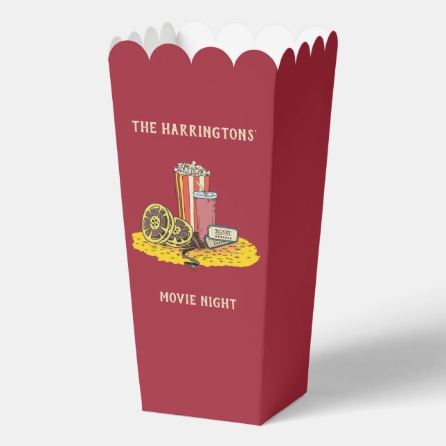 Custom text Movie Night Favor Boxes (Front)