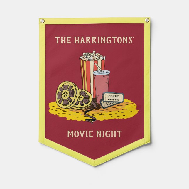 Custom text Movie Night Pennant (Front)