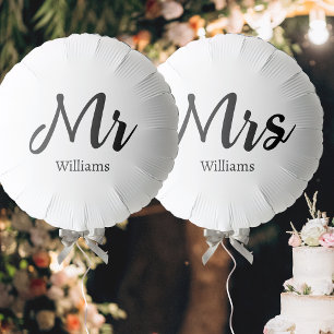 Custom Text Mr Mrs Wedding Engagement Party Balloon