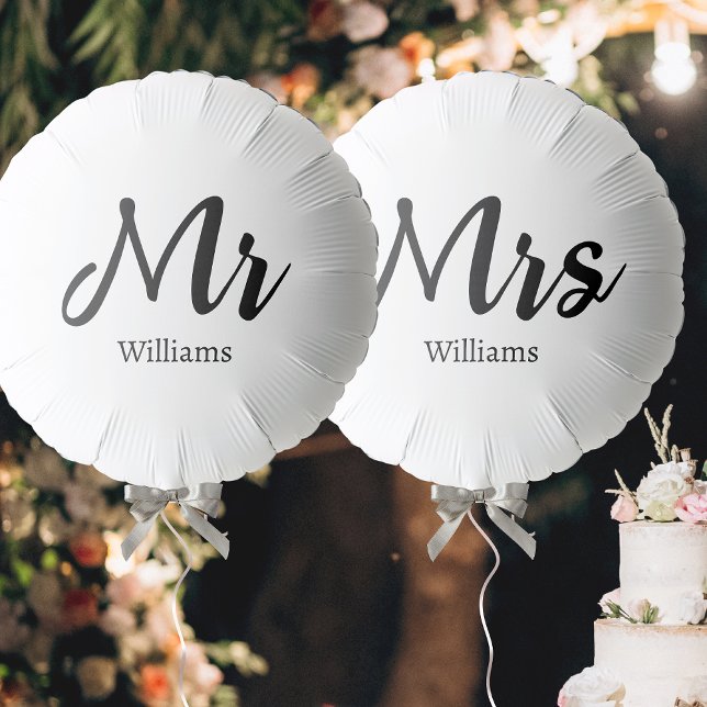 Custom Text Mr Mrs Wedding Engagement Party Balloon (Creator Uploaded)