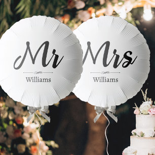 Custom Text Mr Mrs Wedding Engagement Party Balloon