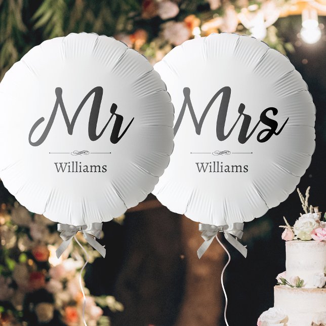 Custom Text Mr Mrs Wedding Engagement Party Balloon (Creator Uploaded)