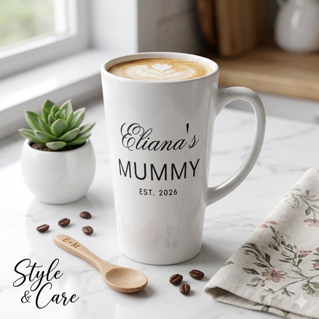 Custom Text MUMMY Latte Mug Gift Personalized Desi (Custom Text MUMMY Latte Mug Gift Personalized Design)