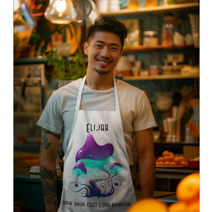 Custom Text Mushroom Lover Apron