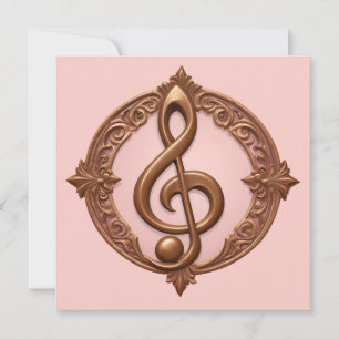 Custom Text Musical Clef Note Card