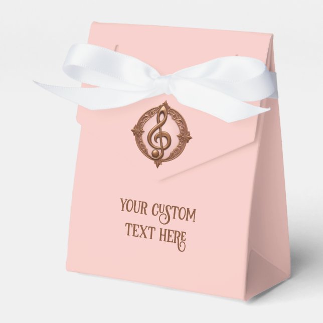 Custom Text Musical Clef Note Favor Boxes (Front Side)