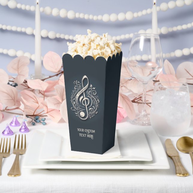 Custom Text Musical Clef Note Favor Boxes (Wedding)