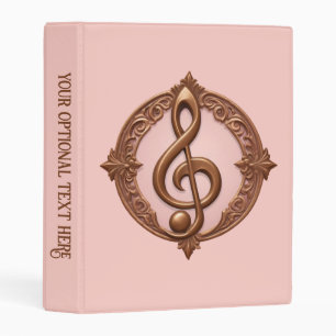 Custom Text Musical Clef Note Mini Binder