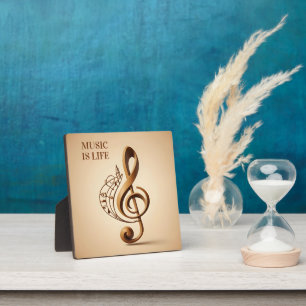 Custom Text Musical Clef Note Plaque