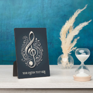 Custom Text Musical Clef Note Plaque