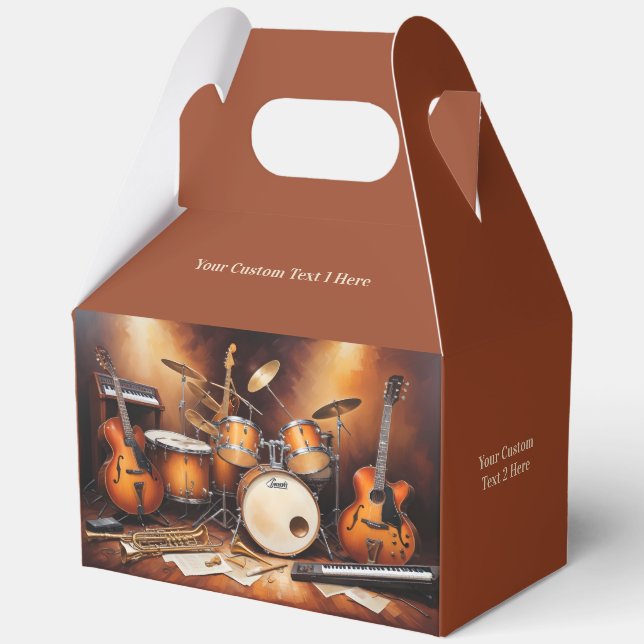 Custom Text Musical Instruments Favor Boxes (Front)