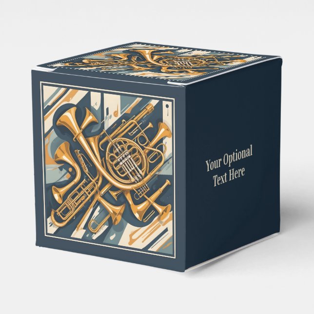 Custom Text Musical Instruments Favor Boxes (Front Side)