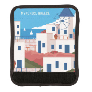 Custom Text Mykonos Greece Luggage Handle Wrap
