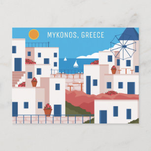 Custom Text Mykonos Greece Postcard
