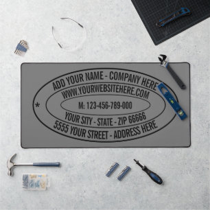 Custom Text Name Address Info Your Colors Business Desk Mat
