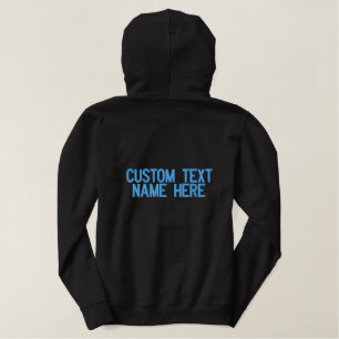 Custom Text Name Embroidered Hoodie Template