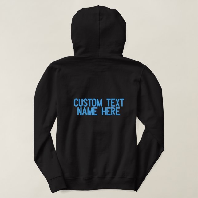 Custom Text Name Embroidered Hoodie Template (Design Back)