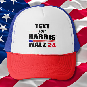 Custom Text Name for Harris Walz 2024 Election Trucker Hat