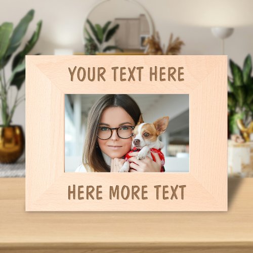 Custom Text Name Laser Etched Picture Frame Engraved Frames