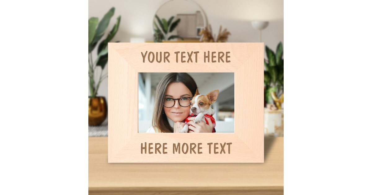 Custom Text Name Laser Etched Picture Frame Engraved Frames | Zazzle