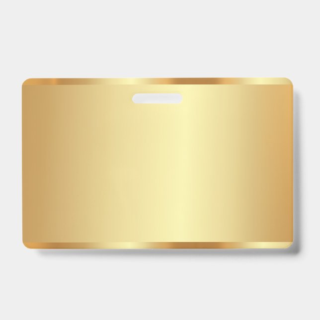 Custom Text Name Logo Name Gold Blank Background Badge (Front)