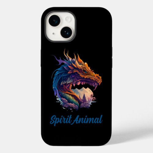 Custom Text Name Majestic Cool Dragon Case_Mate iPhone 14 Case