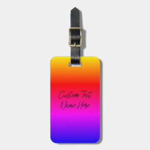 Custom Text Name Rainbow Colors Luggage Tag