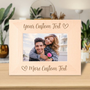 Custom Text Name Script Typography Heart Love Engraved Frames