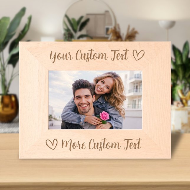 Custom Text Name Script Typography Heart Love Engraved Frames (Creator Uploaded)