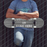 Custom Text Name Skateboard Faux Gray Fabric<br><div class="desc">Gray Fabric Skateboard - Add Your Text - Customizable</div>