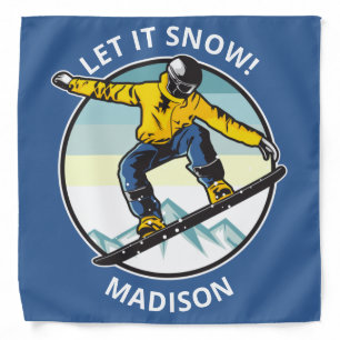 Custom text & name SNOWBOARDER Bandana
