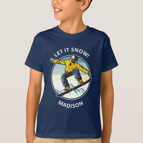 Custom text  name SNOWBOARDER clothing T_Shirt