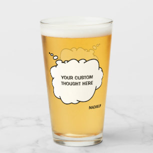 Custom Text & Name Thought Bubble Glass