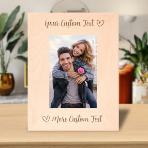 Custom Text Name Typography Script Heart Love Engraved Frames