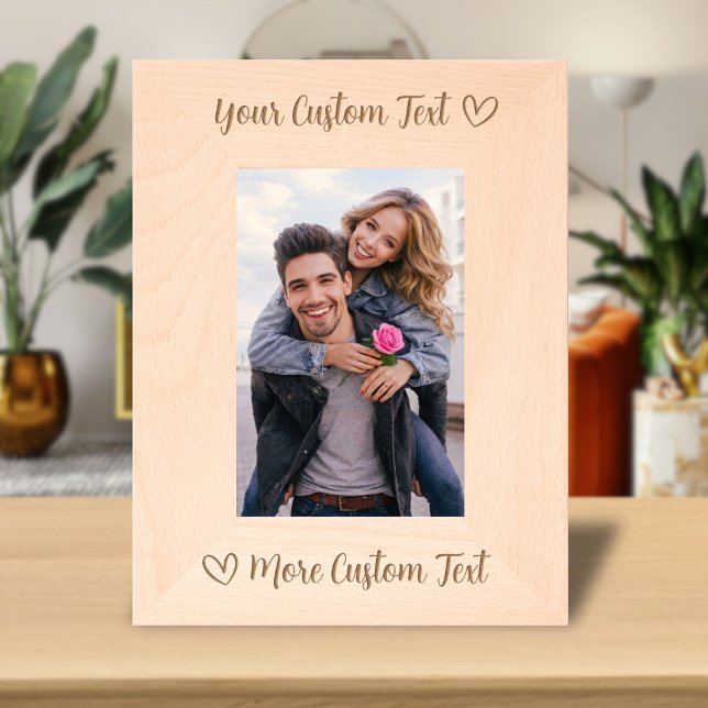 Custom Text Name Typography Script Heart Love Engraved Frames (Creator Uploaded)