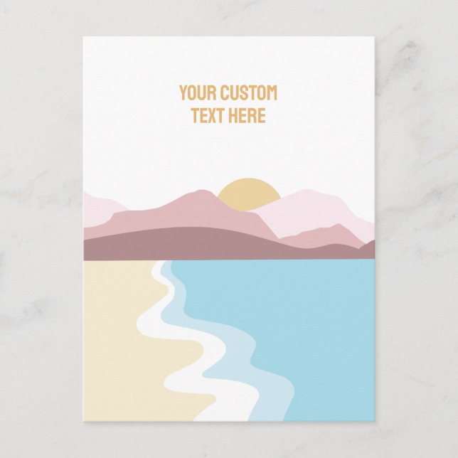 Custom Text Nature Illustration Postcard (Front)