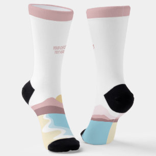 Custom Text Nature Illustration Socks