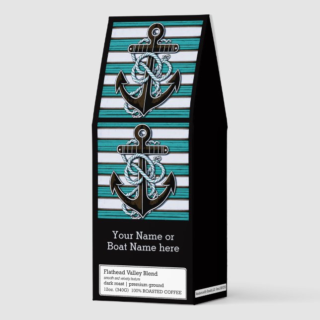 Custom Text Nautical Anchor Roasted Coffee (Front)