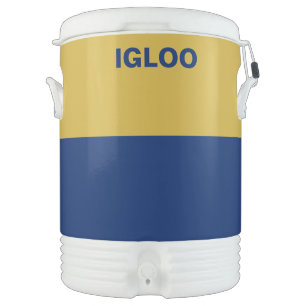 Custom Text Navy Blue with M Gold Combine Colored Beverage Cooler