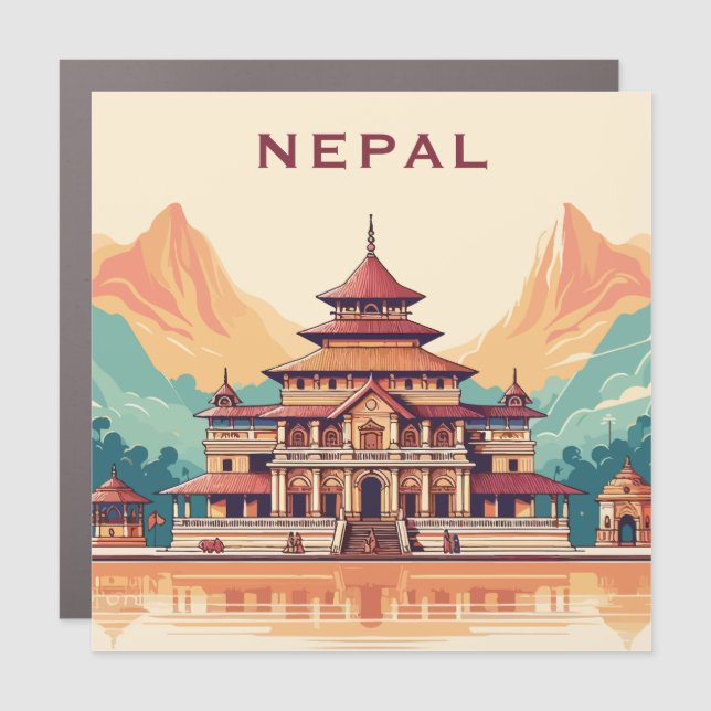 Custom Text Nepal Car Magnet (Front)