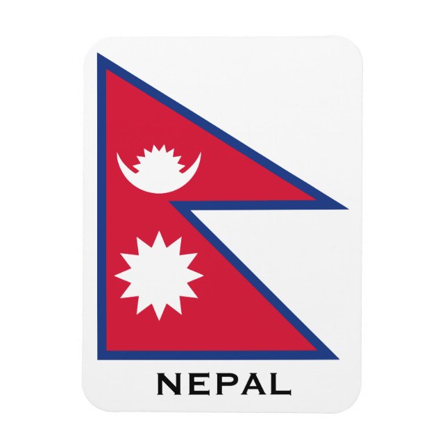 Custom Text Nepal Flag Magnet (Vertical)